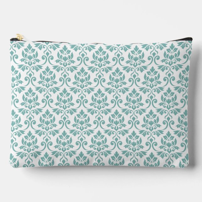 Feuille Damask Aquamarines Muster Zubehörtasche (Vorderseite)