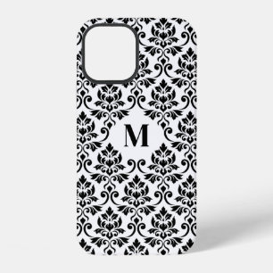 Feuille Damask Black Muster (Benutzerdefiniert) iPhone 12 Hülle