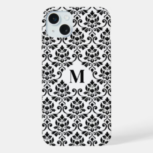 Feuille Damask Black Muster (Benutzerdefiniert) iPhone 15 Plus Hülle