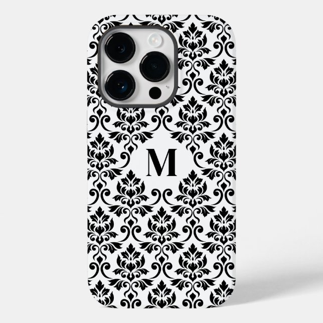 Feuille Damask Black Pattern (Benutzerdefiniert) Case-Mate iPhone 14 Pro Hülle (Rückseite)