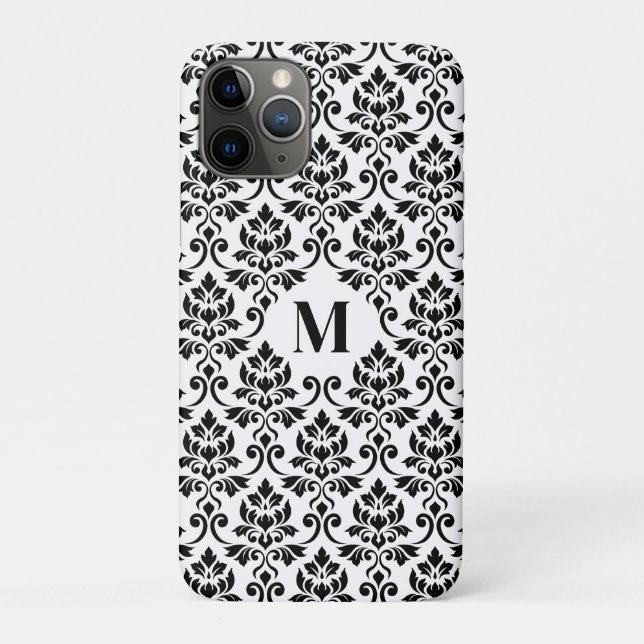 Feuille Damask Black Pattern (Benutzerdefiniert) Case-Mate iPhone Hülle (Rückseite)