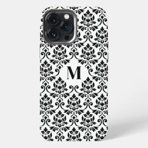 Feuille Damask Black Pattern (Benutzerdefiniert) iPhone 13 Pro Max Hülle
