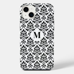 Feuille Damask Black Pattern (Benutzerdefiniert) iPhone 14 Plus Hülle