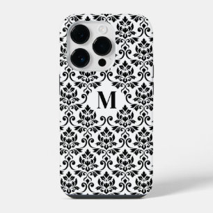 Feuille Damask Black Pattern (Benutzerdefiniert) iPhone 14 Pro Hülle