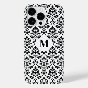 Feuille Damask Black Pattern (Benutzerdefiniert) iPhone 14 Pro Max Hülle