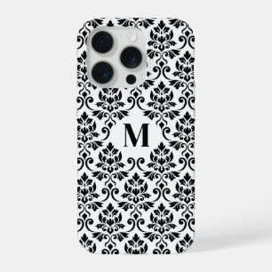 Feuille Damask Black Pattern (Benutzerdefiniert) iPhone 15 Pro Hülle