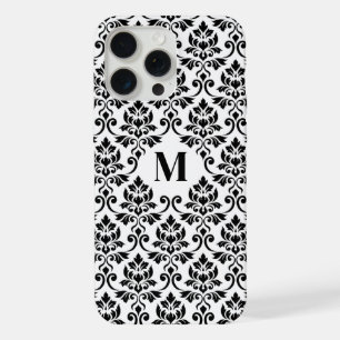 Feuille Damask Black Pattern (Benutzerdefiniert) iPhone 15 Pro Max Hülle