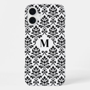 Feuille Damask Black Pattern (Benutzerdefiniert) iPhone 16 Plus Hülle