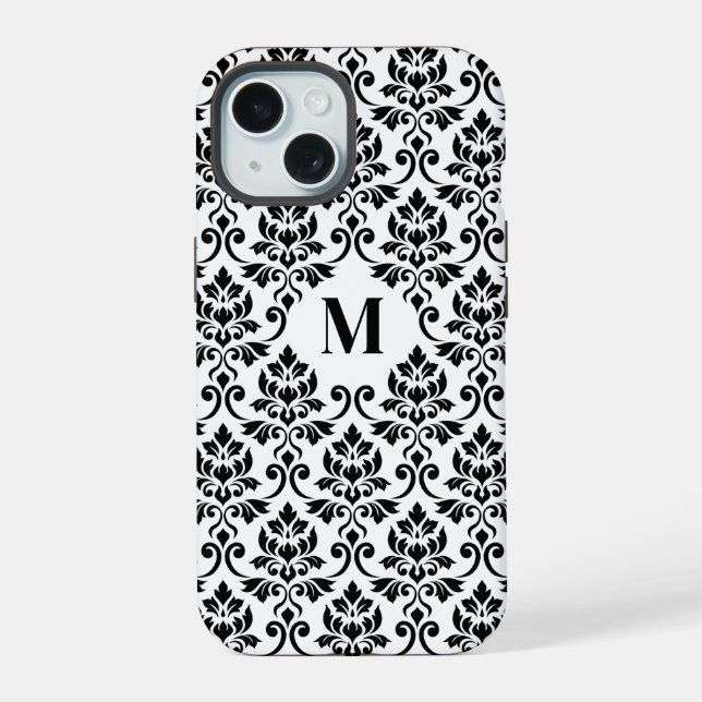Feuille Damask Motif noir (personnalisé) (Verso)
