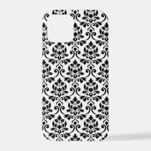 Feuille Damask Muster Black auf Weiß iPhone 12 Pro Hülle