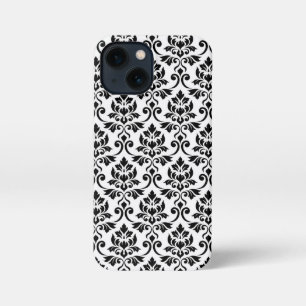 Feuille Damask Muster Black auf Weiß iPhone 13 Mini Hülle