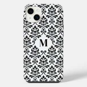 Feuille Damask Schwarzes Muster (benutzerdefiniert iPhone 14 Plus Hülle