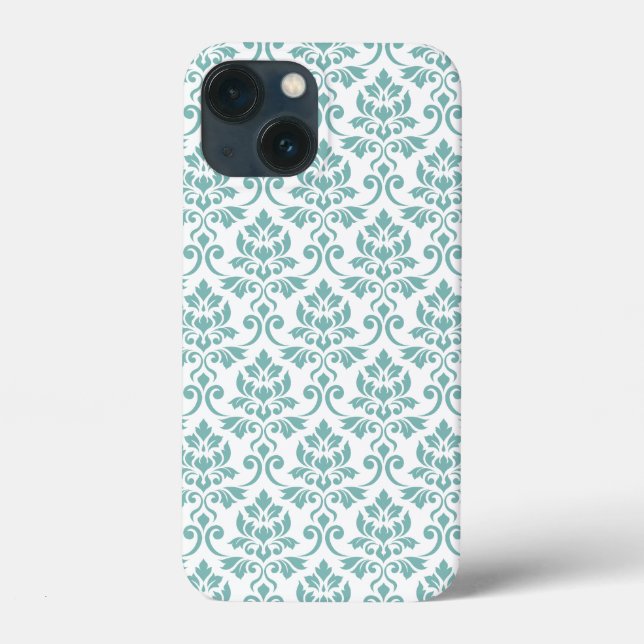 Feuille Damask Teal Muster Case-Mate iPhone Hülle (Rückseite)