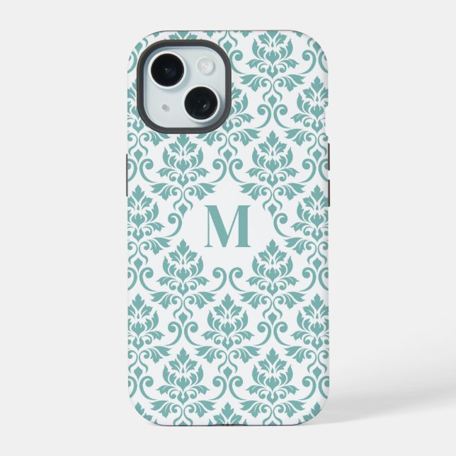 Feuille Damask Teal Pattern (Custom) (Verso)