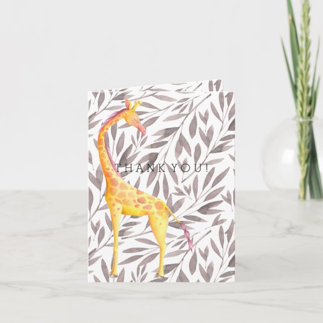 Feuille d'aquarelle avec le Merci de girafe (Devant)