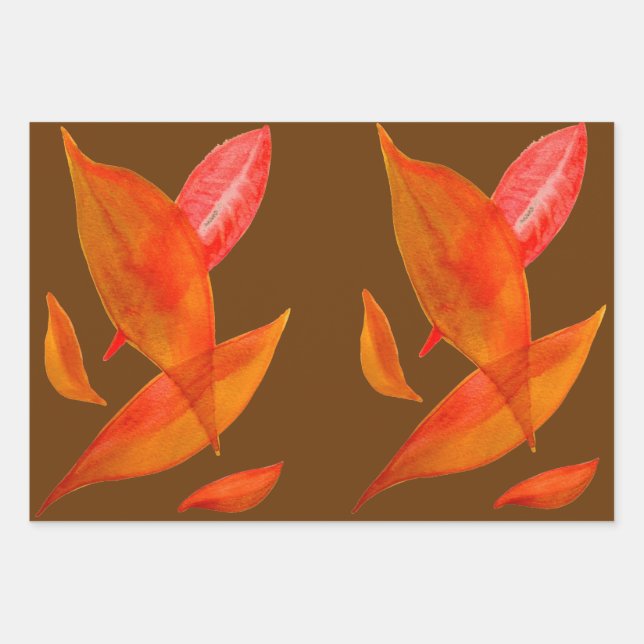 Feuille d'automne or orange et marron (Devant)