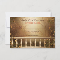 Feuille d'automne romantique et colonnes RSVP de m