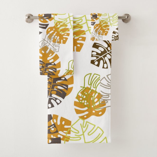 feuille d'automne serviette de bain set (En situation)