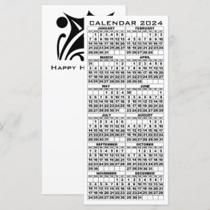 Feuille de carte en rack 2024 jours fériés avec en