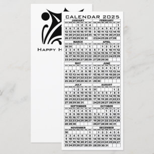 Feuille de carte en rack de jours fériés 2025 avec