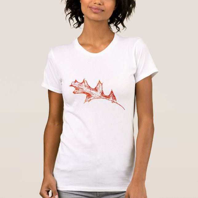 Feuille de chêne en t-shirt rouge (Devant)
