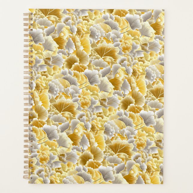 Feuille de chiyogami Gold et Silver Gingko (Devant)