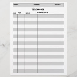 Feuille de chronologie généalogique