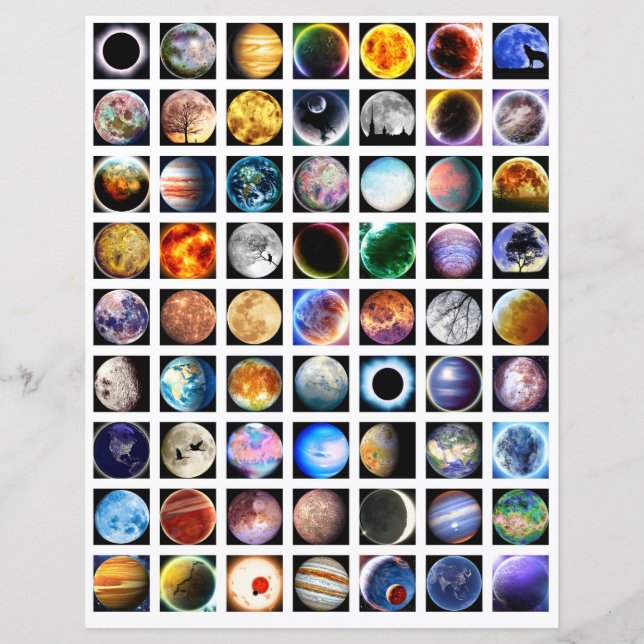 Feuille de collage Espace extérieur Éléments du bl (Devant)