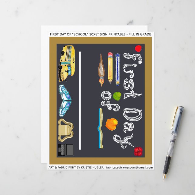 Feuille de la lettre de la première journée de 10x (Devant/Arrière en situation)