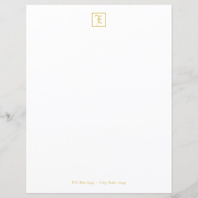 Feuille de lettre d'or élégant (Devant)