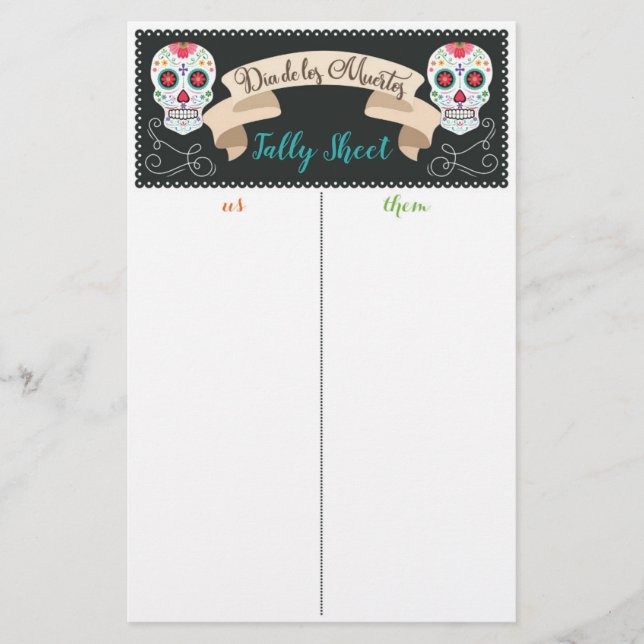 Feuille de match Dia De Los Muerto Bunco (Devant)