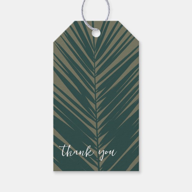 Feuille de palmier | Étiquettes de cadeaux de mari (Devant)