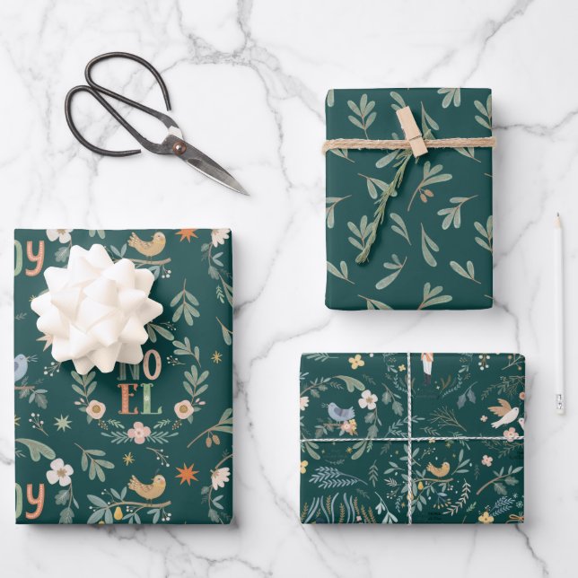 Feuille De Papier Cadeau 12 Jours de Noël Vacances Classique (Recto)