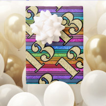 13e Anniversaire Gold Numbers Rainbow Stripe Parti