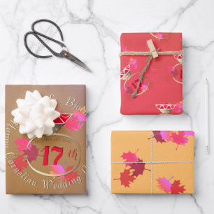 Feuille De Papier Cadeau 17e Anniversaire du Mariage Carnelian Ring