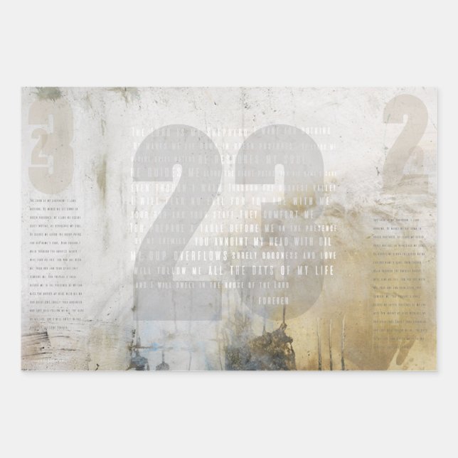 Feuille De Papier Cadeau 23 - Psaume 23 (Devant)