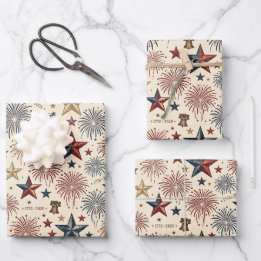 Feuille De Papier Cadeau 250e anniversaire d'Amérique patriotique 4 juillet