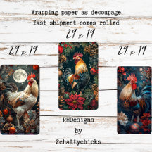 3 Coqs de Noël Découpe