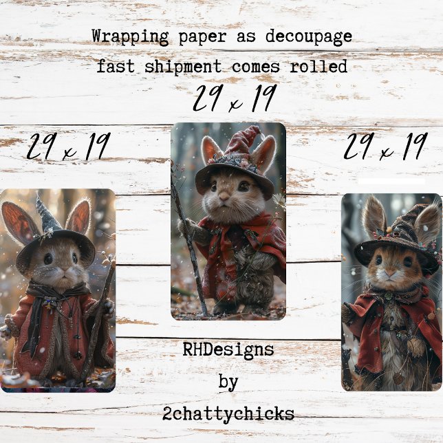Feuille De Papier Cadeau 3 souris de Noël de campagne en découpage (Créateur téléchargé)