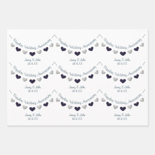 Feuille De Papier Cadeau 45e saphir mariage anniversaire mari & femme