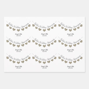 Feuille De Papier Cadeau 50ème anniversaire de Mariage d'or