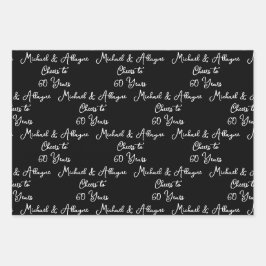 Feuille De Papier Cadeau 60 ans Noir & Blanc 60e anniversaire