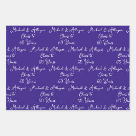 Feuille De Papier Cadeau 60 ans Pink Magenta 60e anniversaire