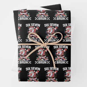 Feuille De Papier Cadeau 67 Six Seven Burh Drôle de Noël 6 7 Meme