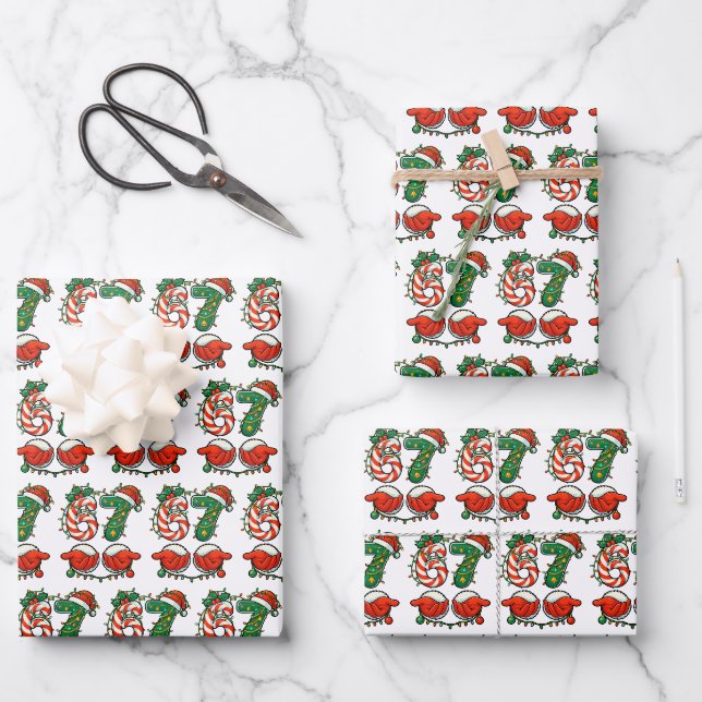 Feuille De Papier Cadeau 67 Six Seven Meme Noël (Recto)