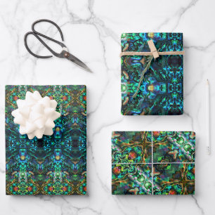 Feuille De Papier Cadeau Abalone enveloppant