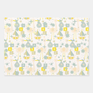 Feuille De Papier Cadeau ABC Stork
