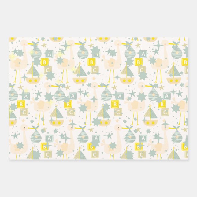 Feuille De Papier Cadeau ABC Stork (Devant)