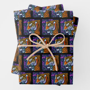 Feuille De Papier Cadeau Abstrait Majestic Predator Tiger