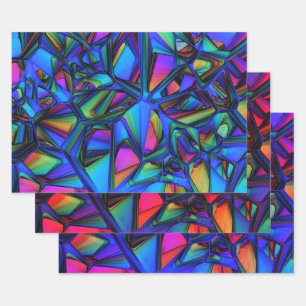 Feuille De Papier Cadeau Abstrait moderne coloré 2
